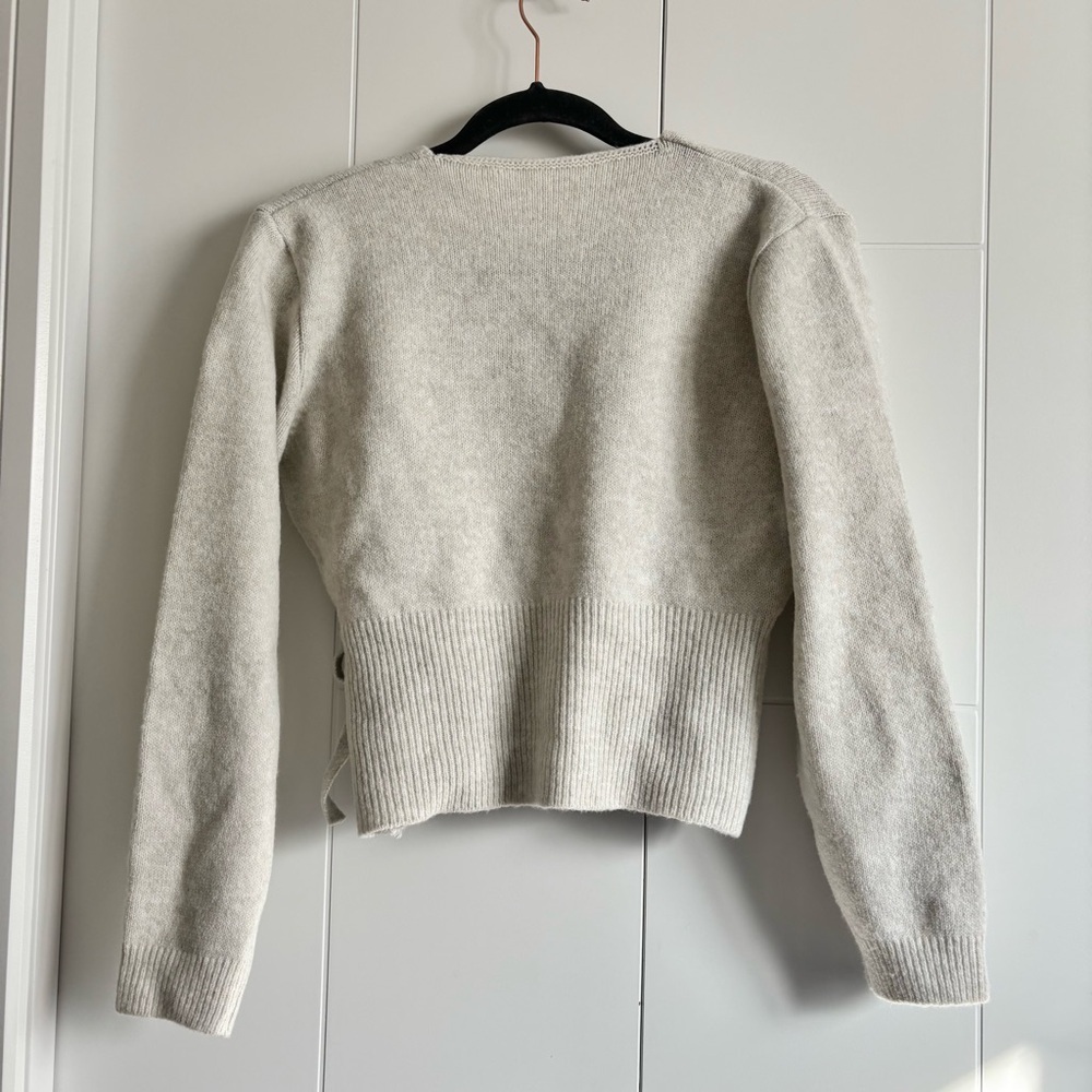 Gray Wrap Sweater - Picture 6 of 6